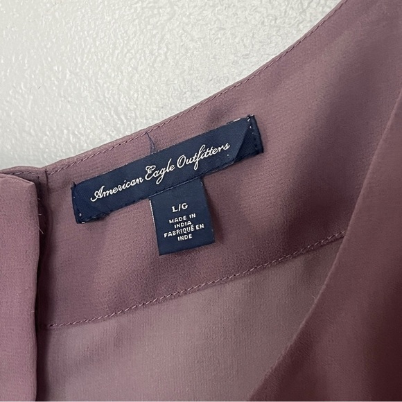 American Eagle Outfitters Mauve Layered Chiffon Blouse – Size Large - Picture 4 of 9
